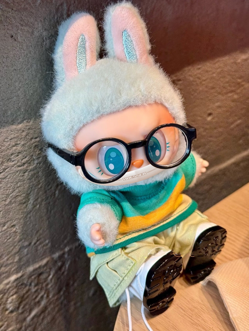For Labubu Green Striped Outfit – Stylish Miniature Clothing for 17cm Dolls (Clothing Only, No Doll Included)-069