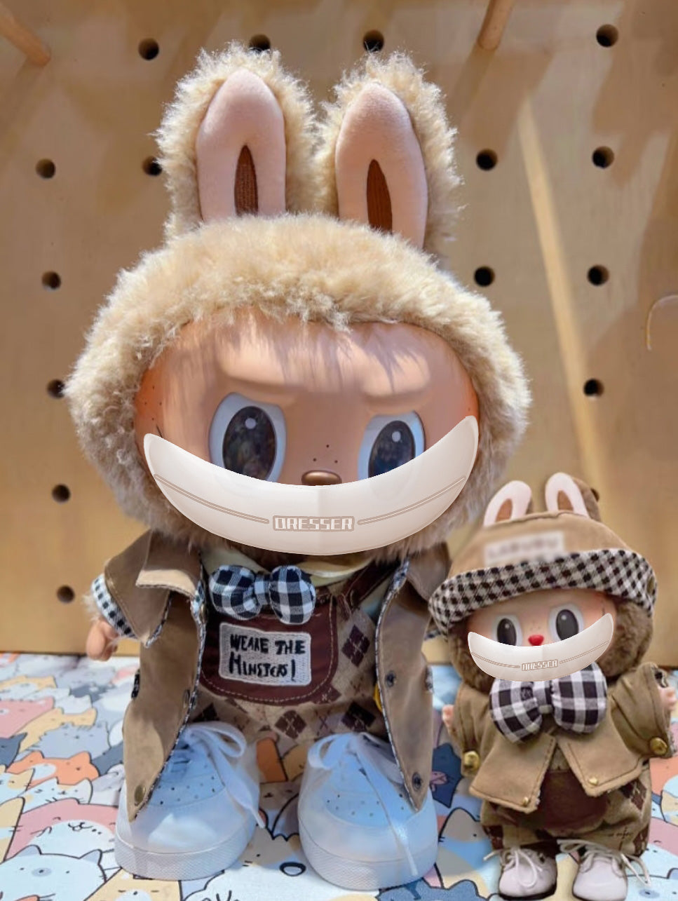 For Labubu Detective Outfit – Sleek Miniature Costume for 17cm Dolls (Clothing Only, Doll Not Included)-068