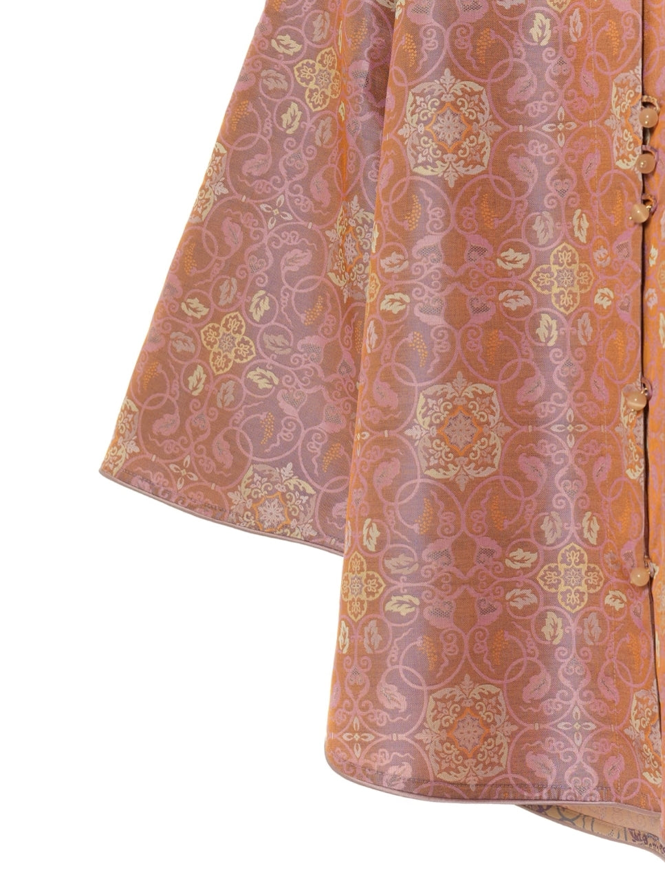 Song Brocade Jacket – Grapevine & Lotus Pattern, Reversible Lightweight Coat, 100% Pure Mulberry Silk, Contemporary Chinese Style