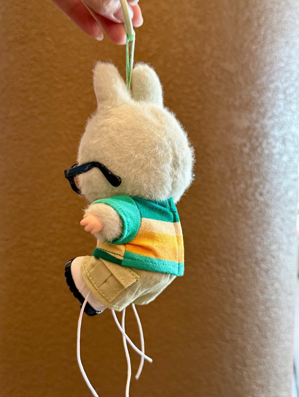For Labubu Green Striped Outfit – Stylish Miniature Clothing for 17cm Dolls (Clothing Only, No Doll Included)-069