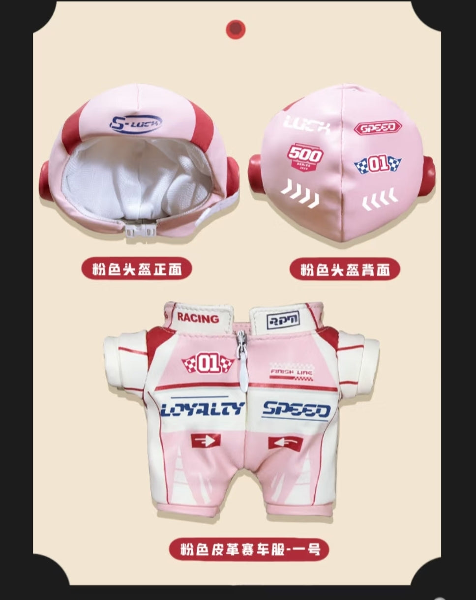 For Labubu Racing Outfit – Stylish Miniature Jumpsuit for 17cm Dolls (Clothing Only, Doll Not Included)-066