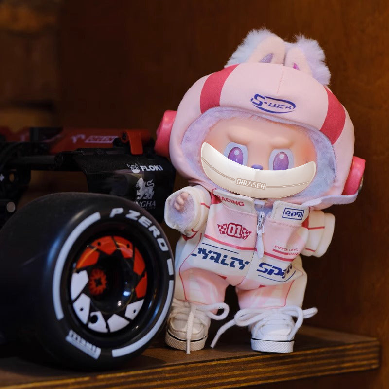 Red and Black Racing Suit Baby Clothes for 17cm LABUBU