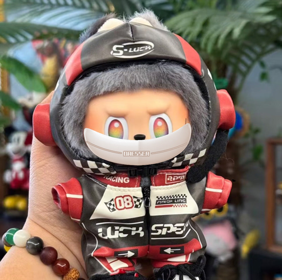 For Labubu Racing Outfit – Stylish Miniature Jumpsuit for 17cm Dolls (Clothing Only, Doll Not Included)-066