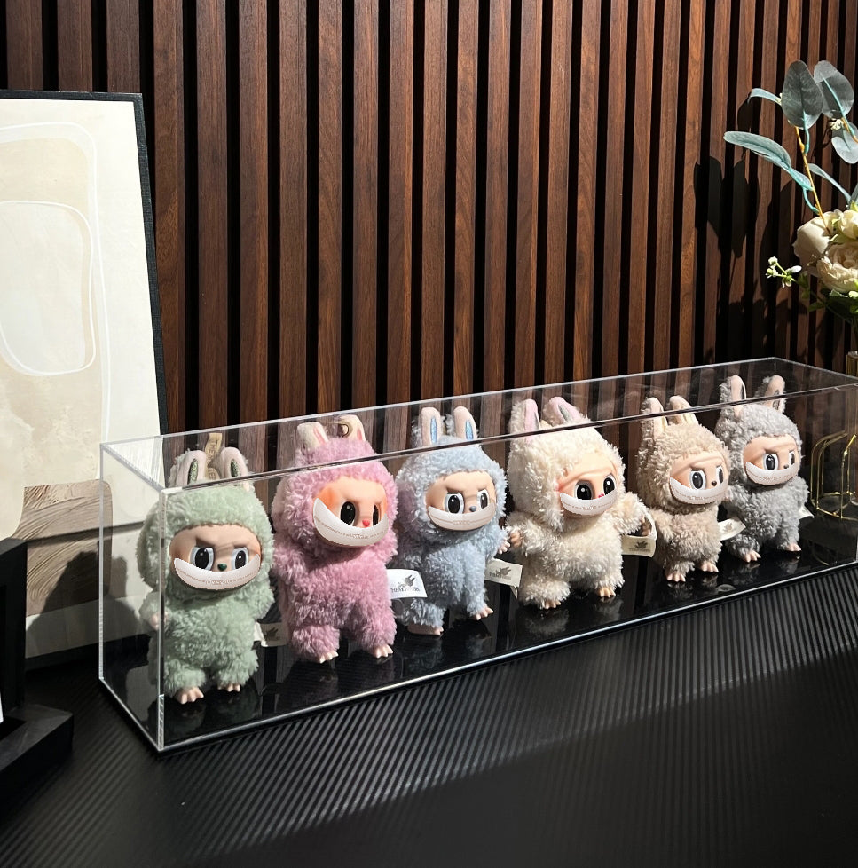 For Labubu Display Case - Pre-Assembled Collector's Showcase with Precision-Engineered Seamless Base, Ultra-Durable Yellowing-Resistant Acrylic (Figures Not Included)