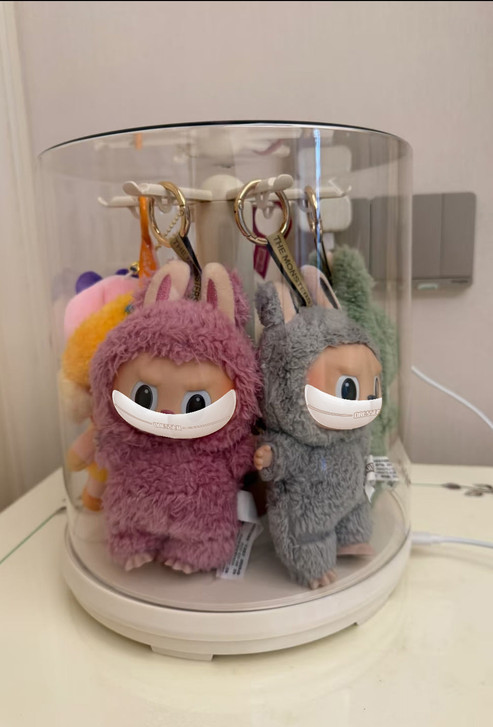 For Labubu Rotating Display Case - Stackable Spinning Showcase with Non-Slip Base, Crystal Clear Acrylic for Vinyl Figure Collections, Ready-to-Use & Space-Saving Design