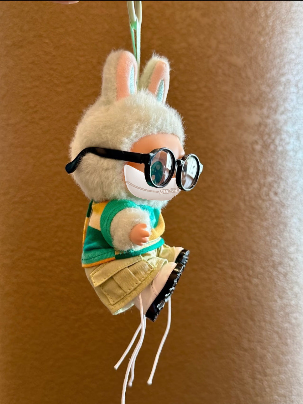 For Labubu Green Striped Outfit – Stylish Miniature Clothing for 17cm Dolls (Clothing Only, No Doll Included)-069