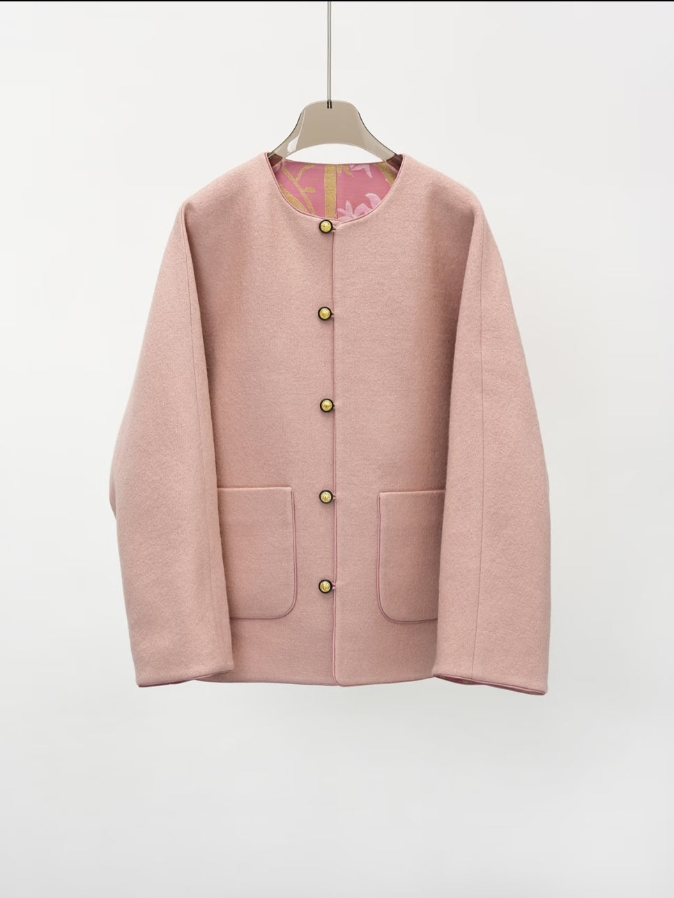Silk-Wool Reversible Song Brocade Jacket – Luxurious Mulberry Silk & Wool Blend, Double-Sided Wear