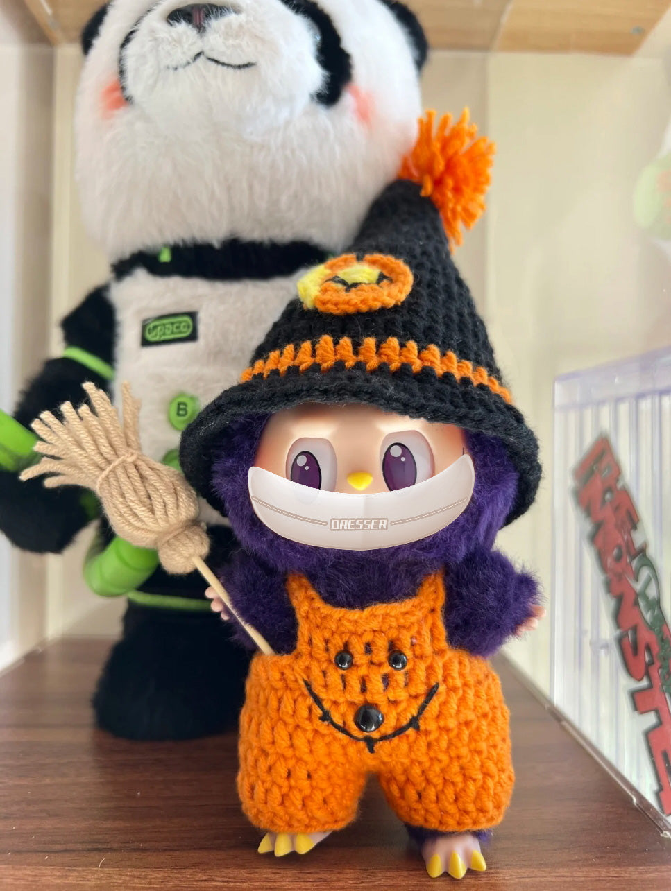 For Labubu Halloween Costume - Spooky Miniature Outfit for 17cm Dolls (Clothing Only, Doll Not Included)-070