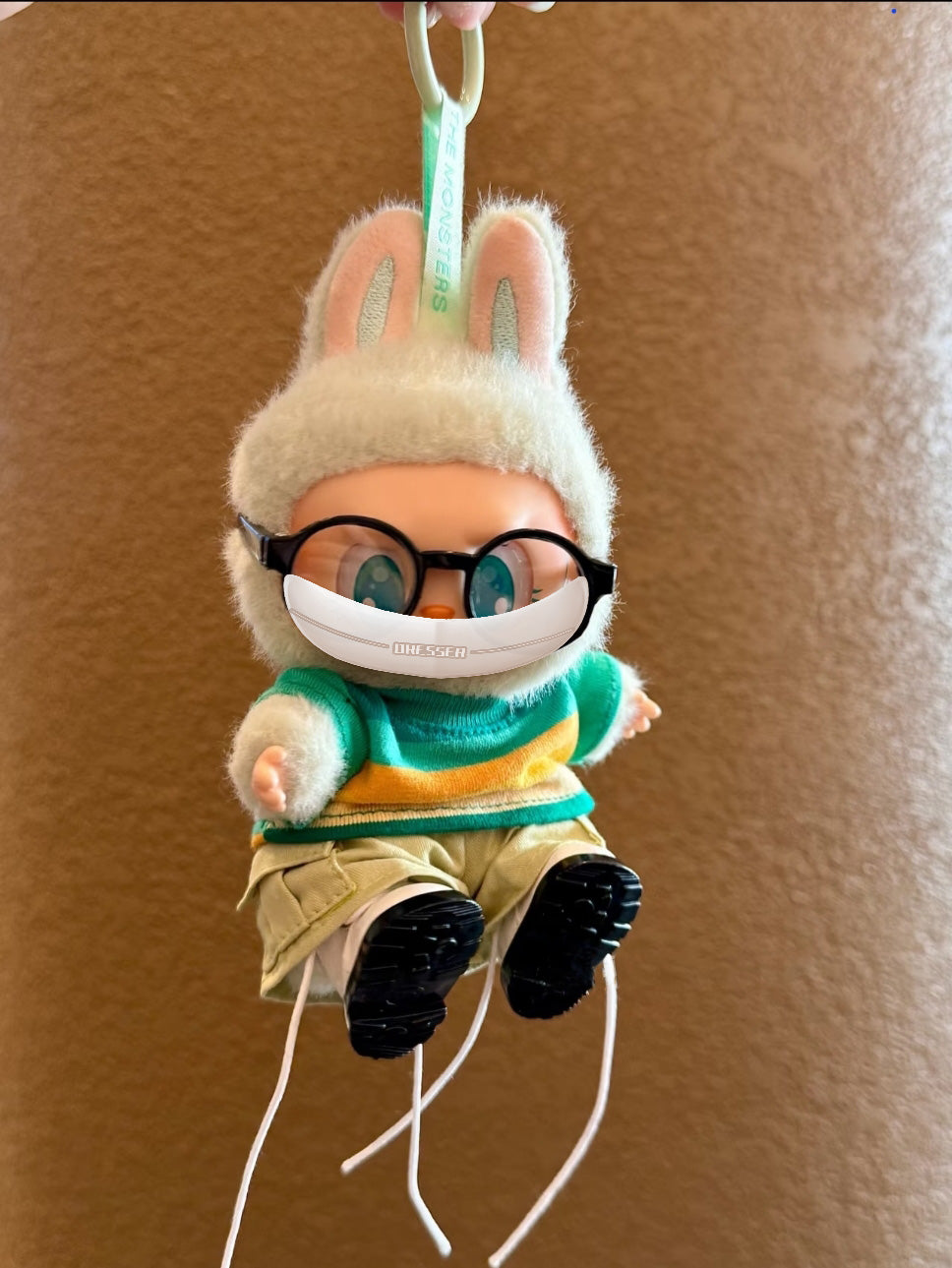 For Labubu Green Striped Outfit – Stylish Miniature Clothing for 17cm Dolls (Clothing Only, No Doll Included)-069