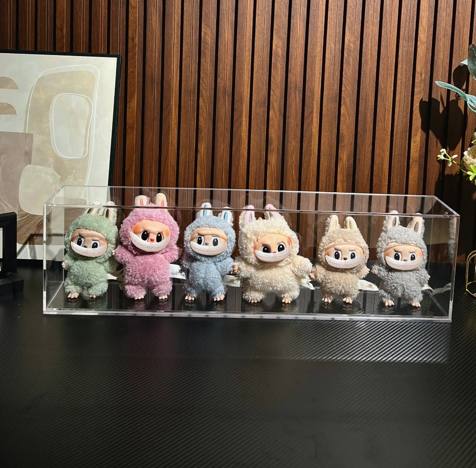For Labubu Display Case - Pre-Assembled Collector's Showcase with Precision-Engineered Seamless Base, Ultra-Durable Yellowing-Resistant Acrylic (Figures Not Included)