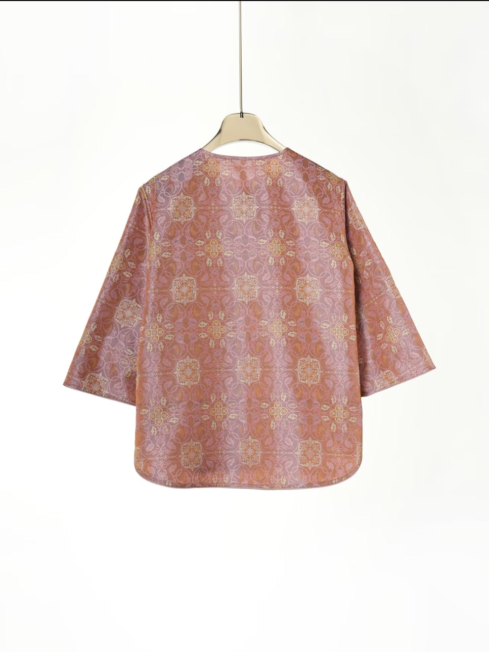 Song Brocade Jacket – Grapevine & Lotus Pattern, Reversible Lightweight Coat, 100% Pure Mulberry Silk, Contemporary Chinese Style